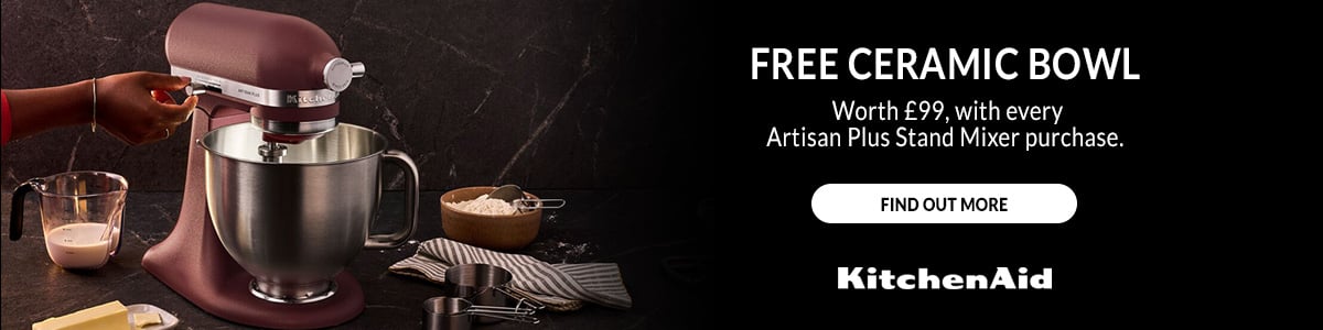 Free ceramic bowl worth £99 with every kitchenAid artisan plus stand mixer