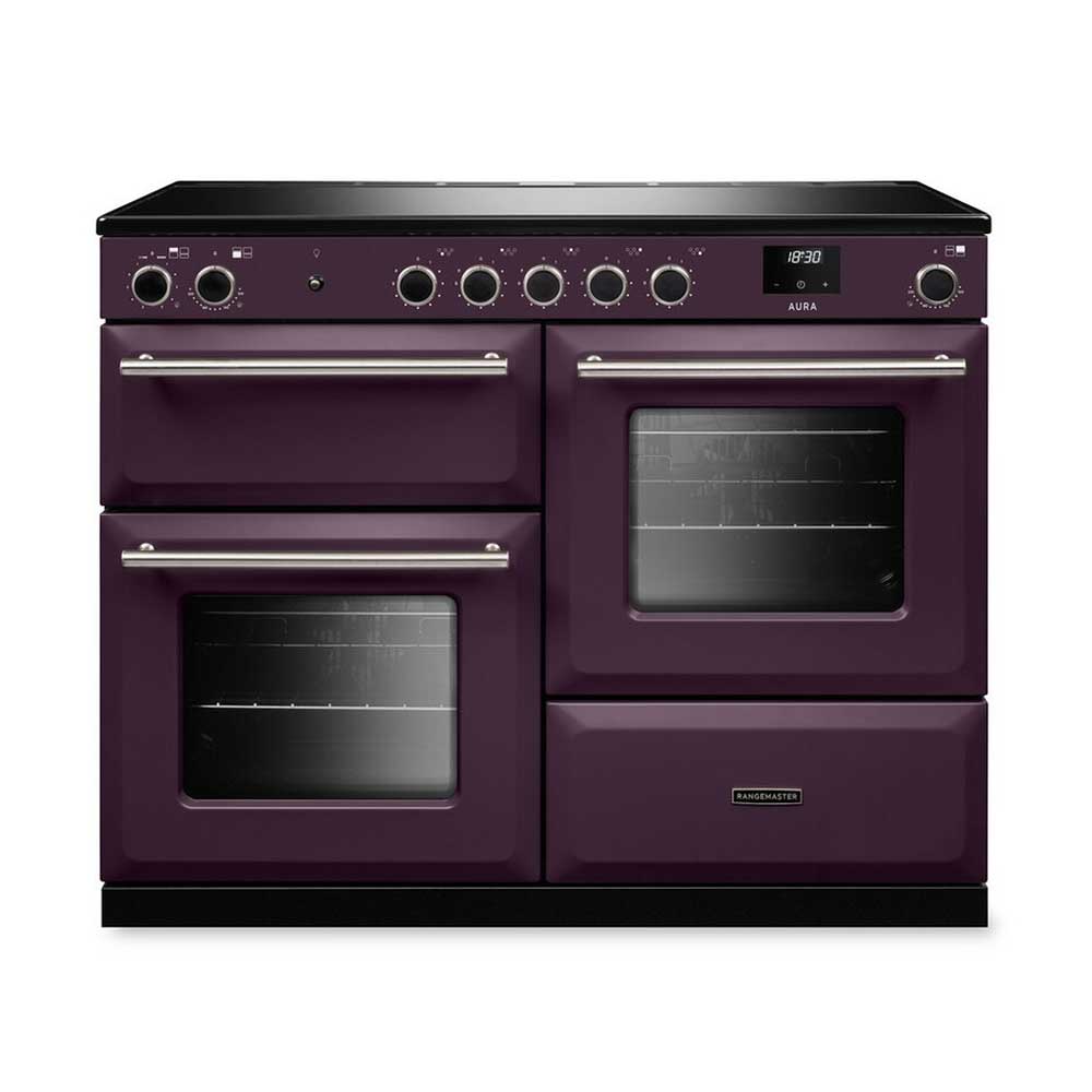 Rangemaster AURO110EI/19370 110cm Induction Range Cooker - Plum with Brushed Nickel