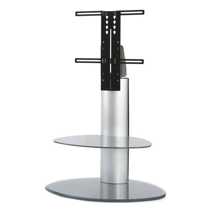 Off The Wall Mtngrysb Silver Column Grey Glass Tv Stand Gerald Giles
