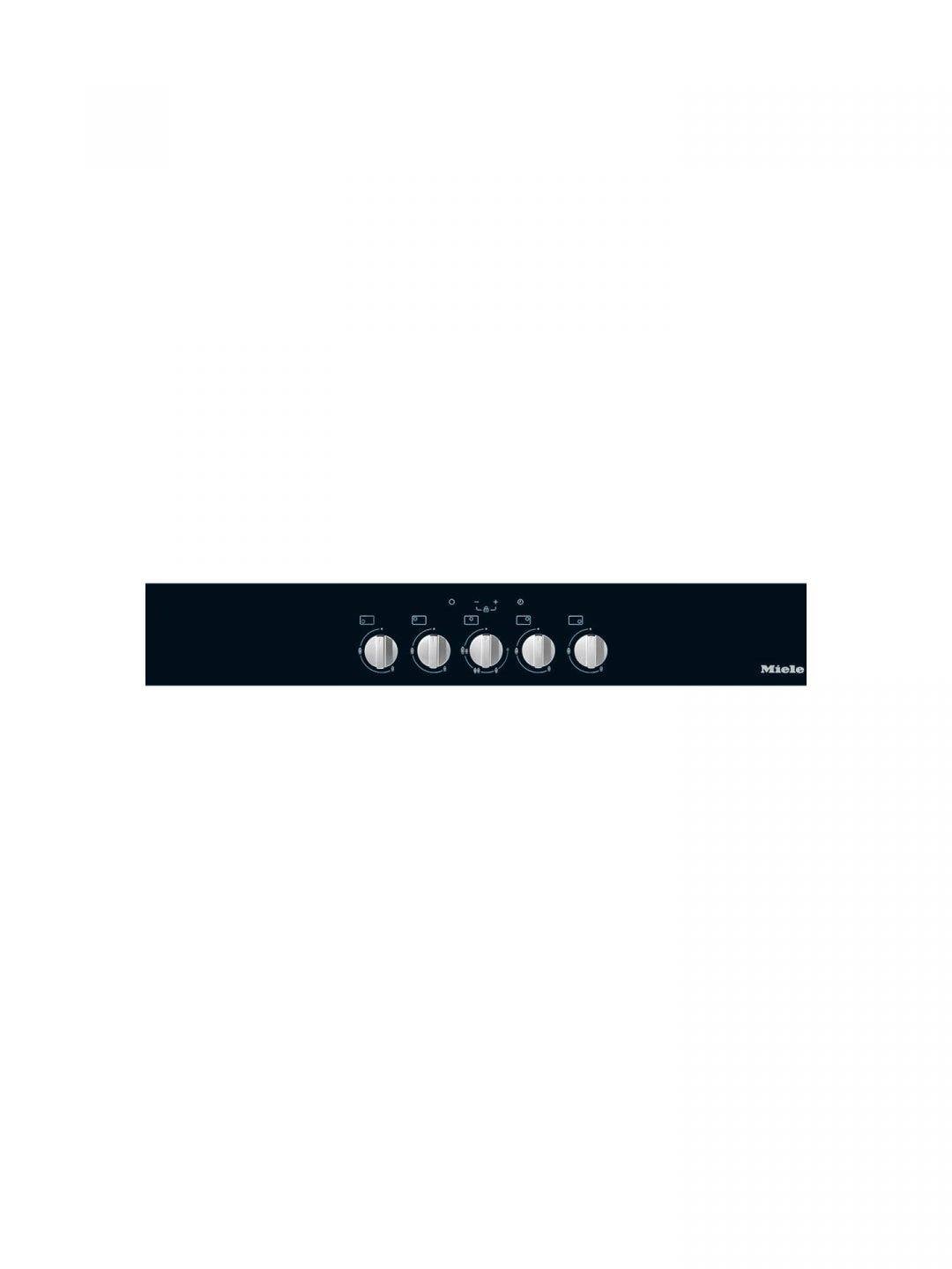 Miele KM3034 5 Zone Gas Hob With Wok Burner & Ceramic Glass Base