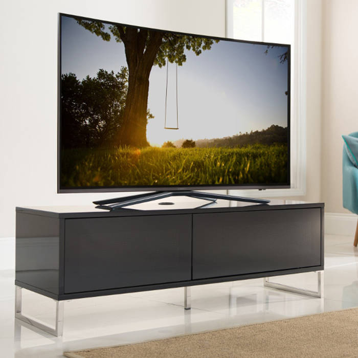 Alphason Designs Adhe1200blk Helium Tv Stand For Up To 55 Inch Screens Black Gloss