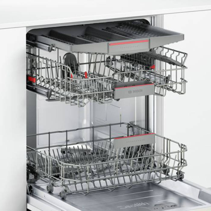 slimline integrated dishwasher with cutlery tray