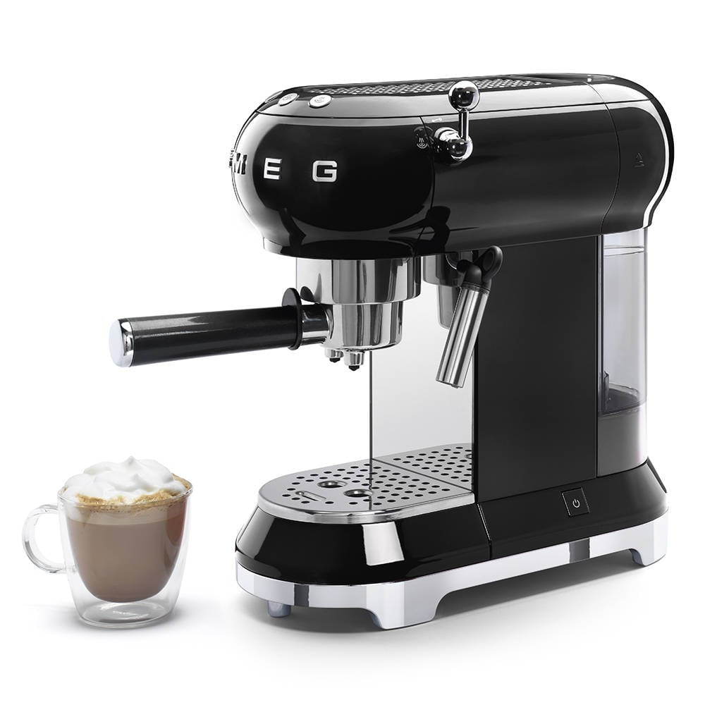Smeg ECF01BLUK Espresso Coffee Machine 50's Retro Style ...